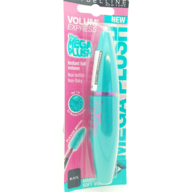 Maybelline Mega Plush Volume Express Black Mascara - CARDED