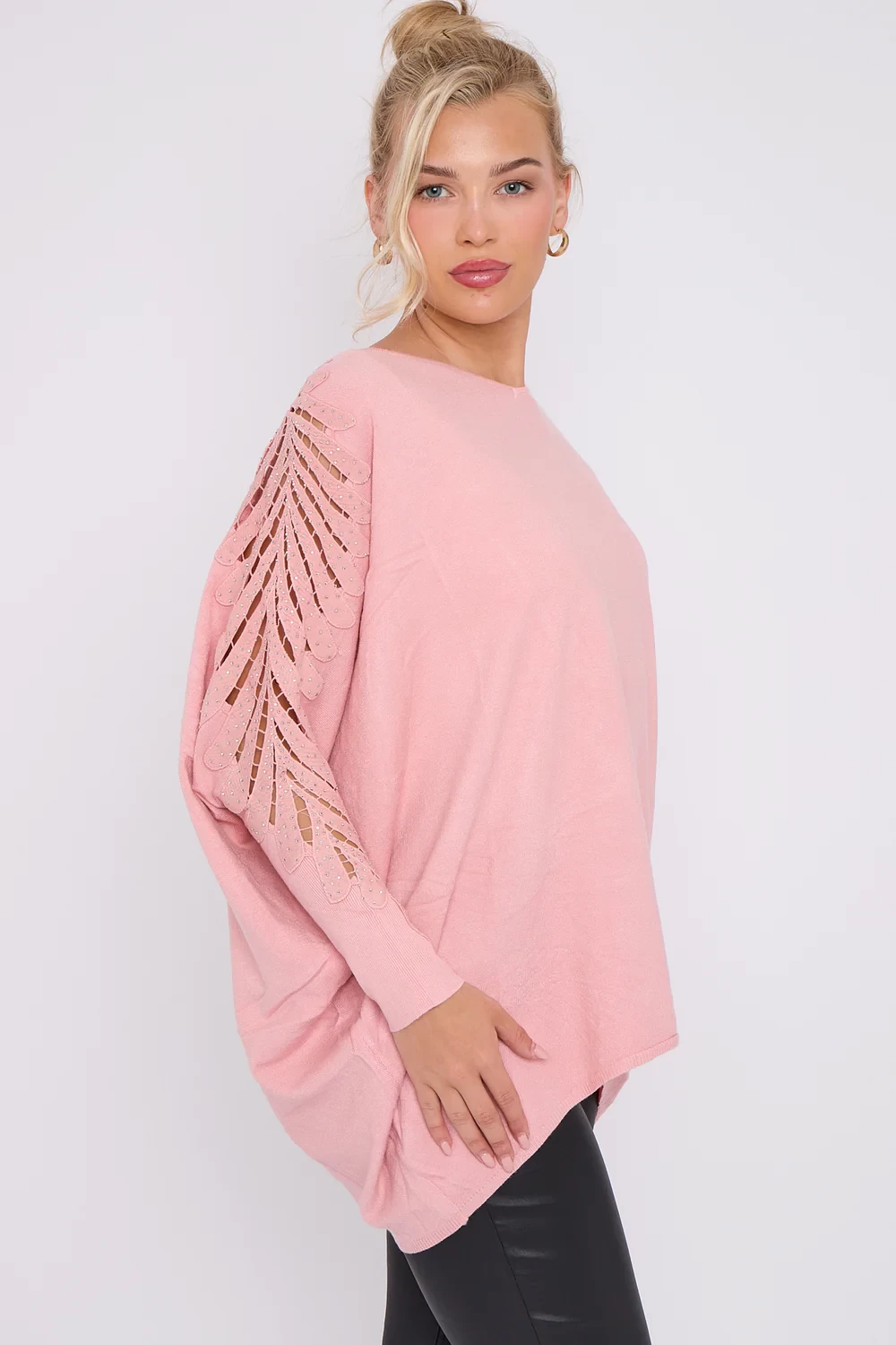 SLEEVE EMBELISHED MESH JUMPER