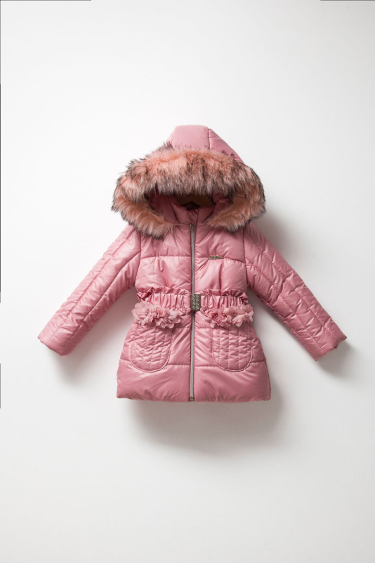 Girls Hooded Petal Belted Jacket