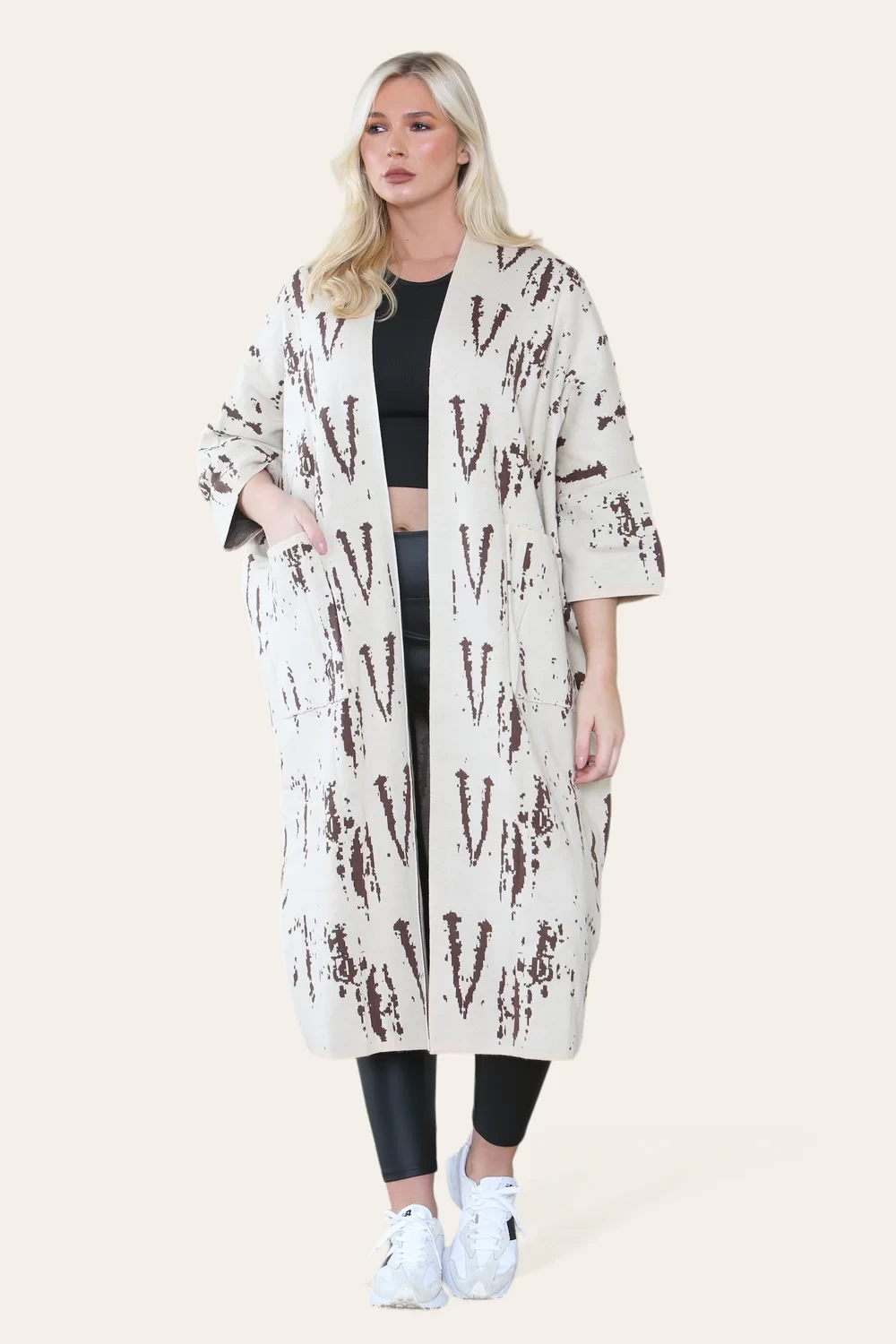 LOGO POCKET LONGLINE CARDIGAN