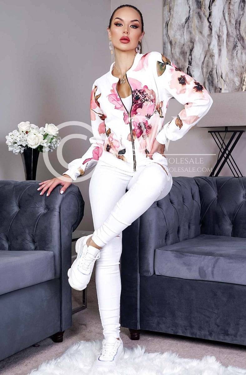 NYKA FLORAL PRINT BOMBER JACKET