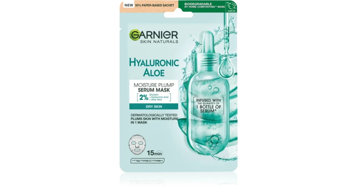 Garnier Hyaluronic Aloe Moisture Plump Serum Sheet Mask Revitalizing & Hydrating