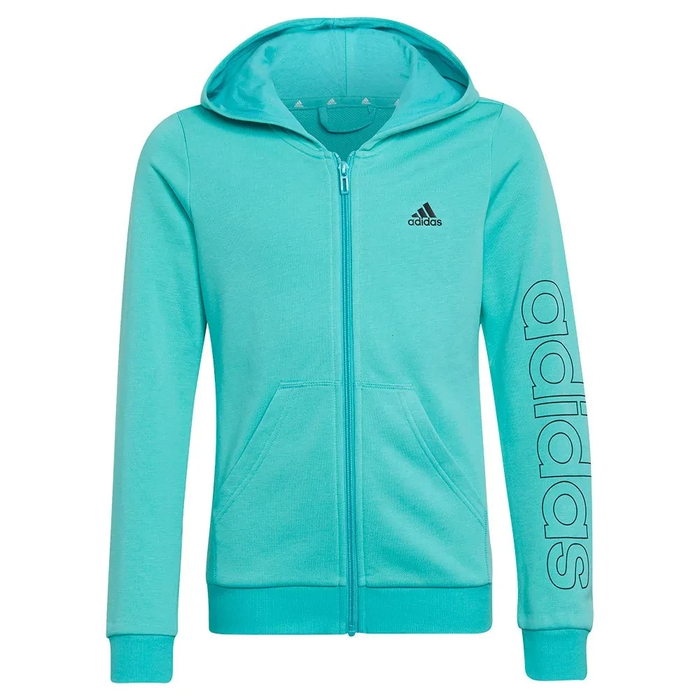 Junior Adidas ‘Linear’ Hoodie Green Color