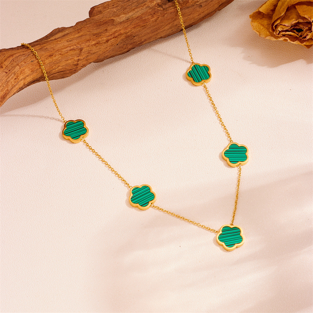 Sweet Minimalist Classic Style Pork Belly 304 Stainless Steel 18K Gold Cut Necklace