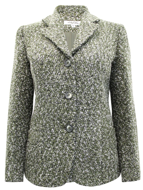 GREEN Peony Boucle Jacket