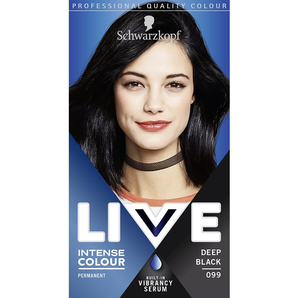 Schwarzkopf Live Intense Colour Permanent Hair Dye Deep Black 099