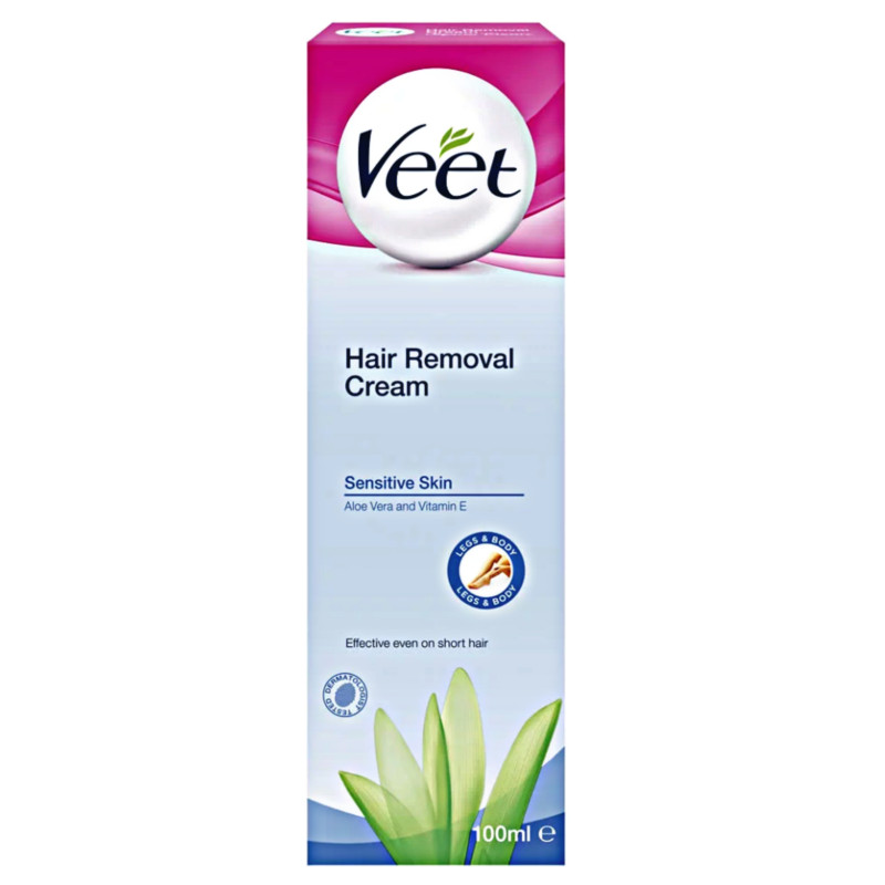 Veet Hair Removal Cream For Sensitive Skin Aloe Vera and Vitamin E 100ml