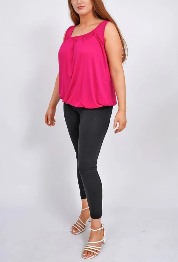 Plain Elasticated Hem Top