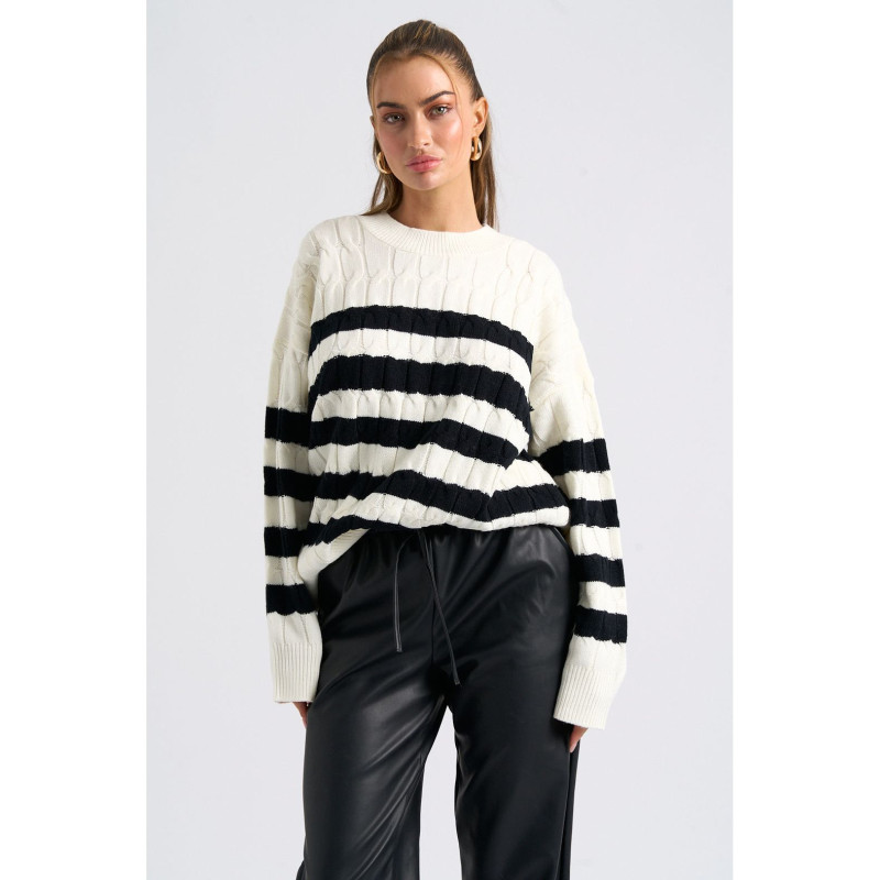 CABLE KNIT STRIPE JUMPER