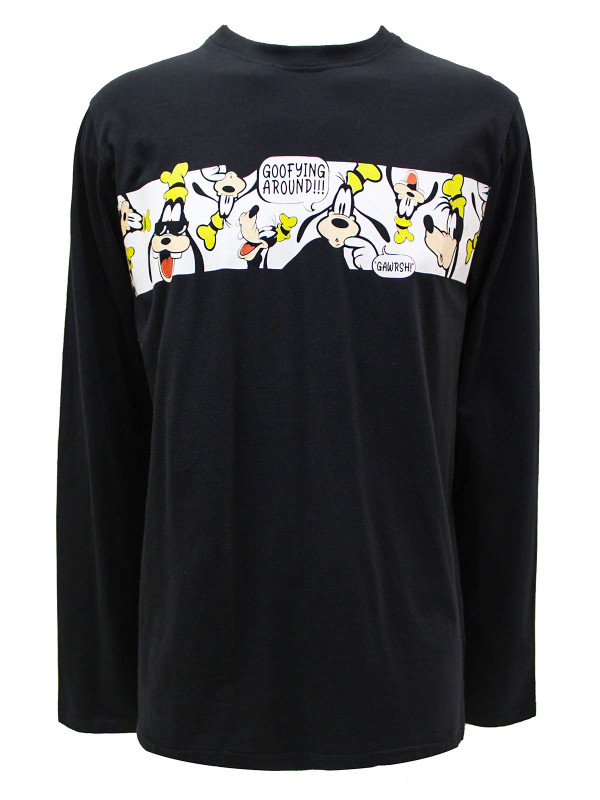 Mens Cotton 'Goofying Around' Goofy Long Sleeve T-Shirt