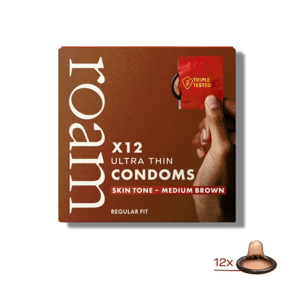 Roam Dark Brown Ultra Thin Skin Tone Condoms x12