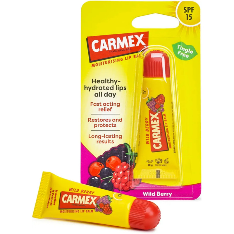 Carmex Wild Berry Moisturising Lip Balm For Healthy Hydrated Lips 10g
