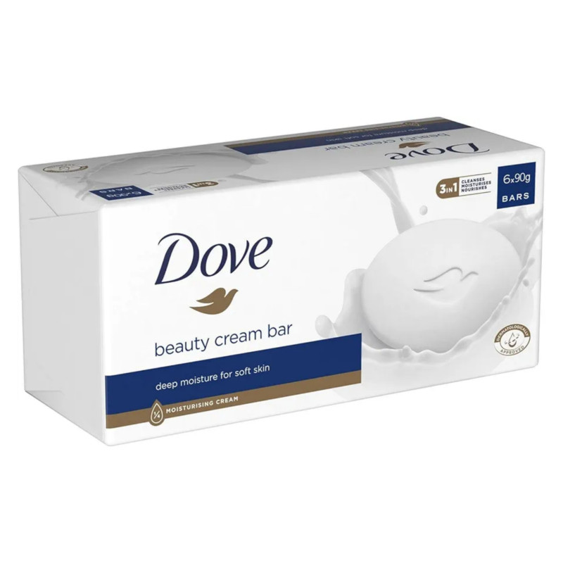 Dove Beauty Cream Bar Soap For Soft Skin 6x90g