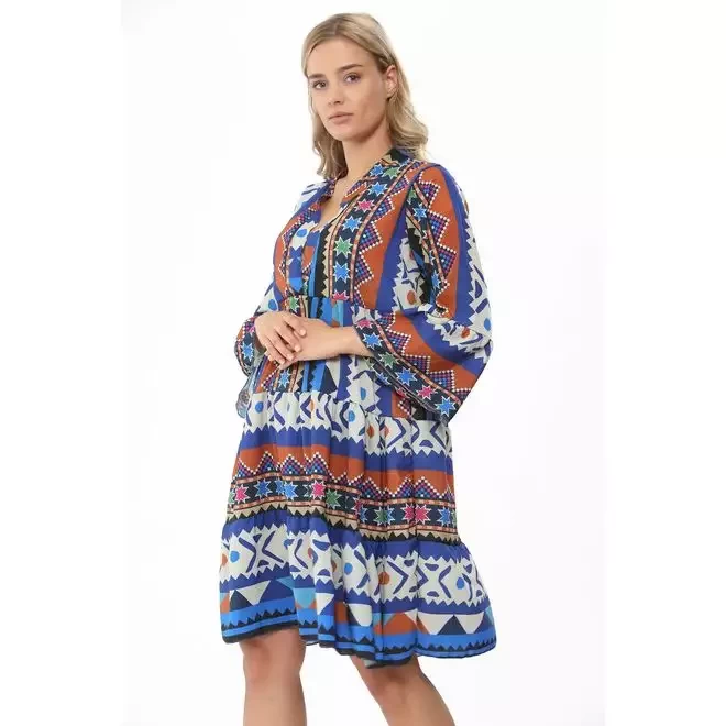 PRINTED SMOCK DRESS