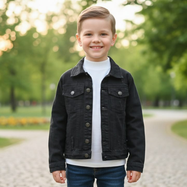 Kids Buttoned Denim Jacket (2-12Y)