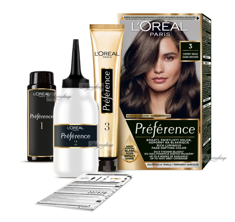 L'Oreal Paris Preference Permanent Hair Dye Brasilia Dark Brown 3.0