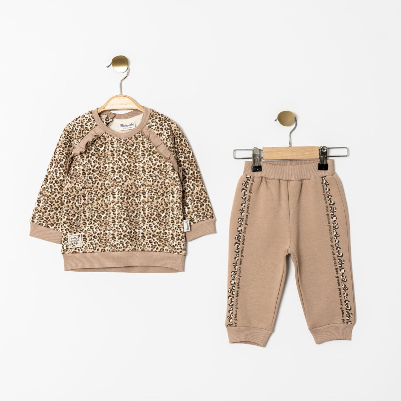 Baby Girls Two Piece Leopard Print Tracksuit (6-24M)
