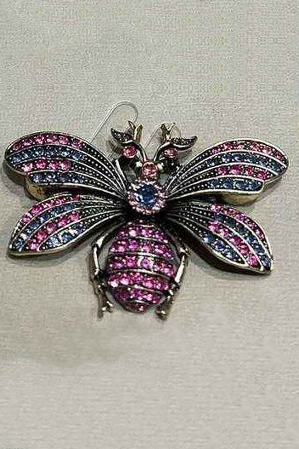 Rhinestone Crystal Bee Brooch