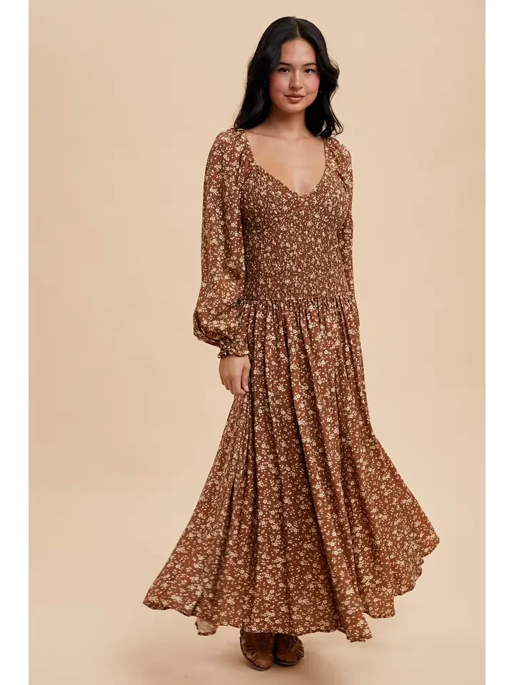 Smocked Dropwaist Maxi Dress