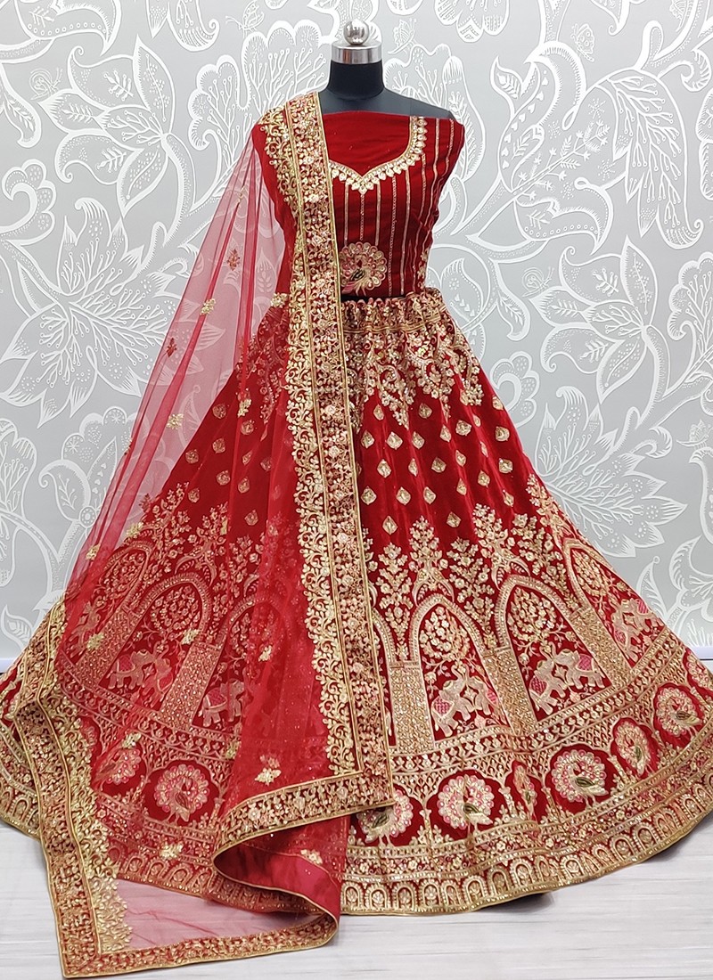 Latest Designer Velvet Dori Work Lehenga Cholis Collection