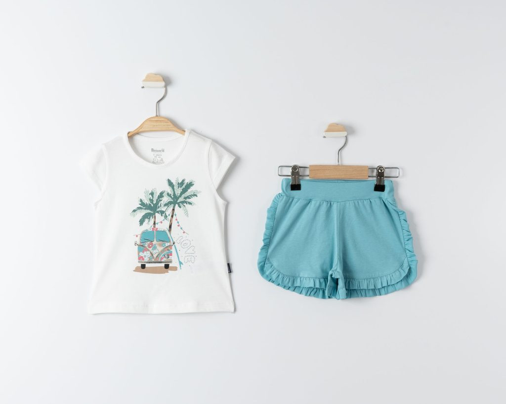 Girls Diamante ‘LOVE’ Summer Top & Ruffle Shorts Set (3-6Y)