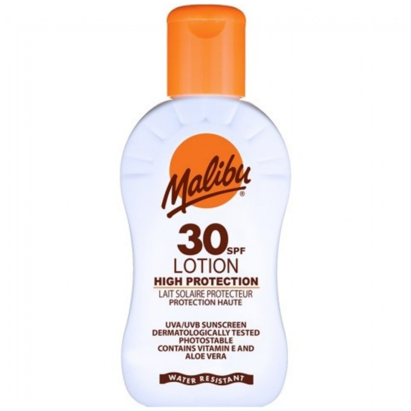 Malibu 30 SPF Sun Lotion Vitamin E and Aloe Vera 100ml