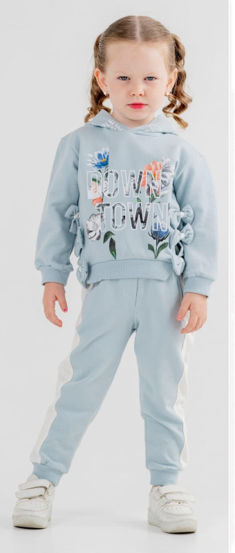 Girls “DOWN TOWN” Printed Hooded Tracksuit (2-9Y)