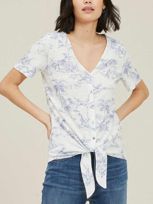 Avril Floral Tie Front Top