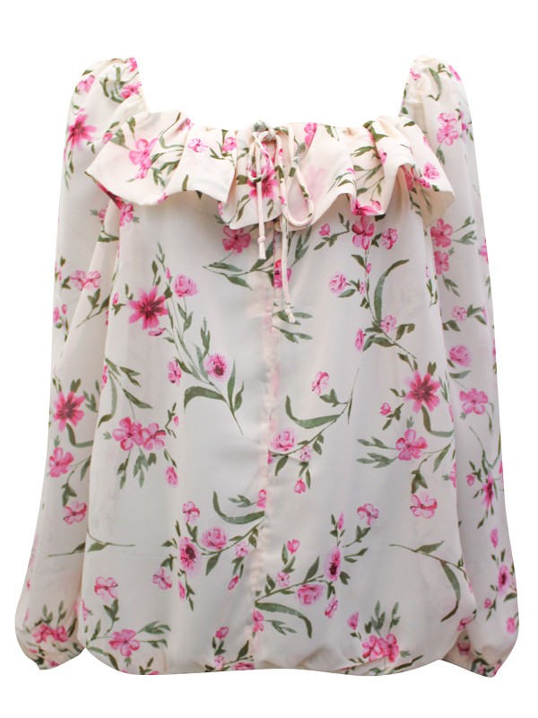 Floral Print Bubble Hem Top