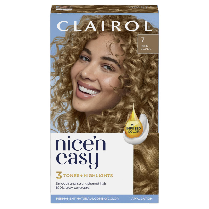 Clairol Nice'n Easy Crème Natural Looking Oil-Infused Permanent Hair Dye Dark Blonde 7