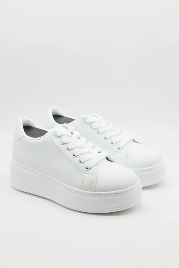 Chunky Sole Lace Up Platform Trainer