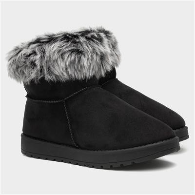 Womens Taupe Faux Fur Ankle Boot