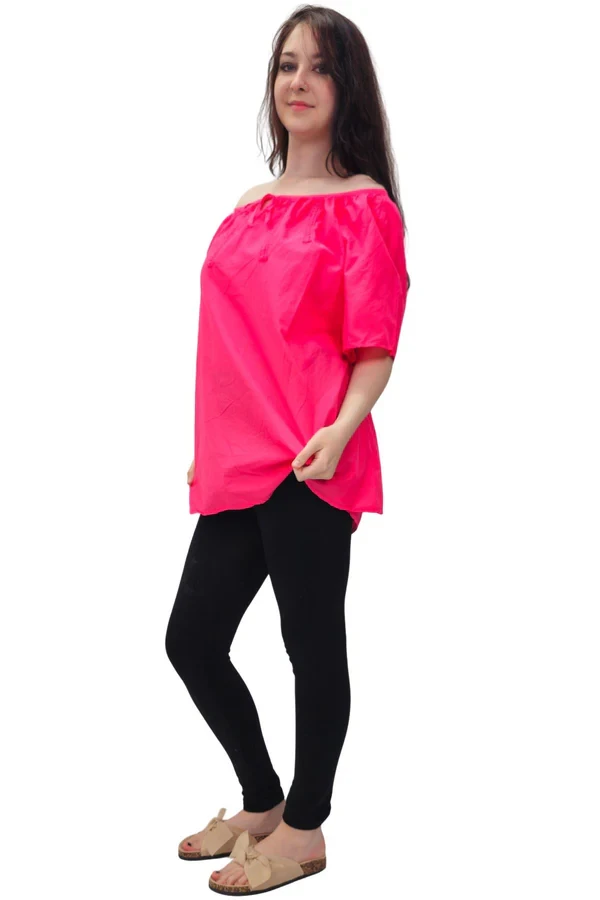 Plain Lace Tie Detailing Cotton Top