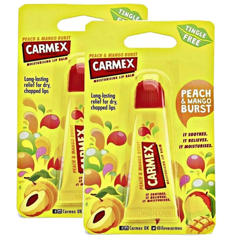 Carmex Peach and Mango Burst Moisturising Lip Balm 10g