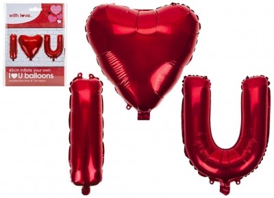 40CM I LOVE YOU HANGING BALLOON IN POLYBAG W/INSERT CD