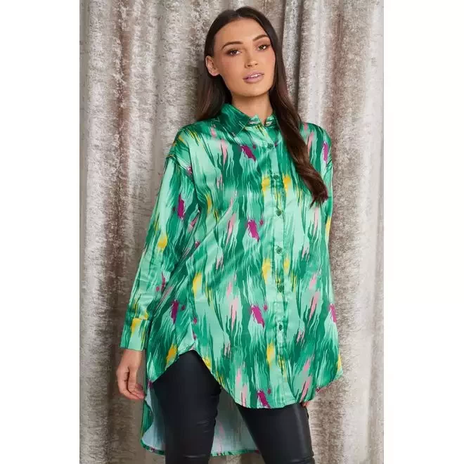 OVERSIZED DIP HEM SHIRT DRESS