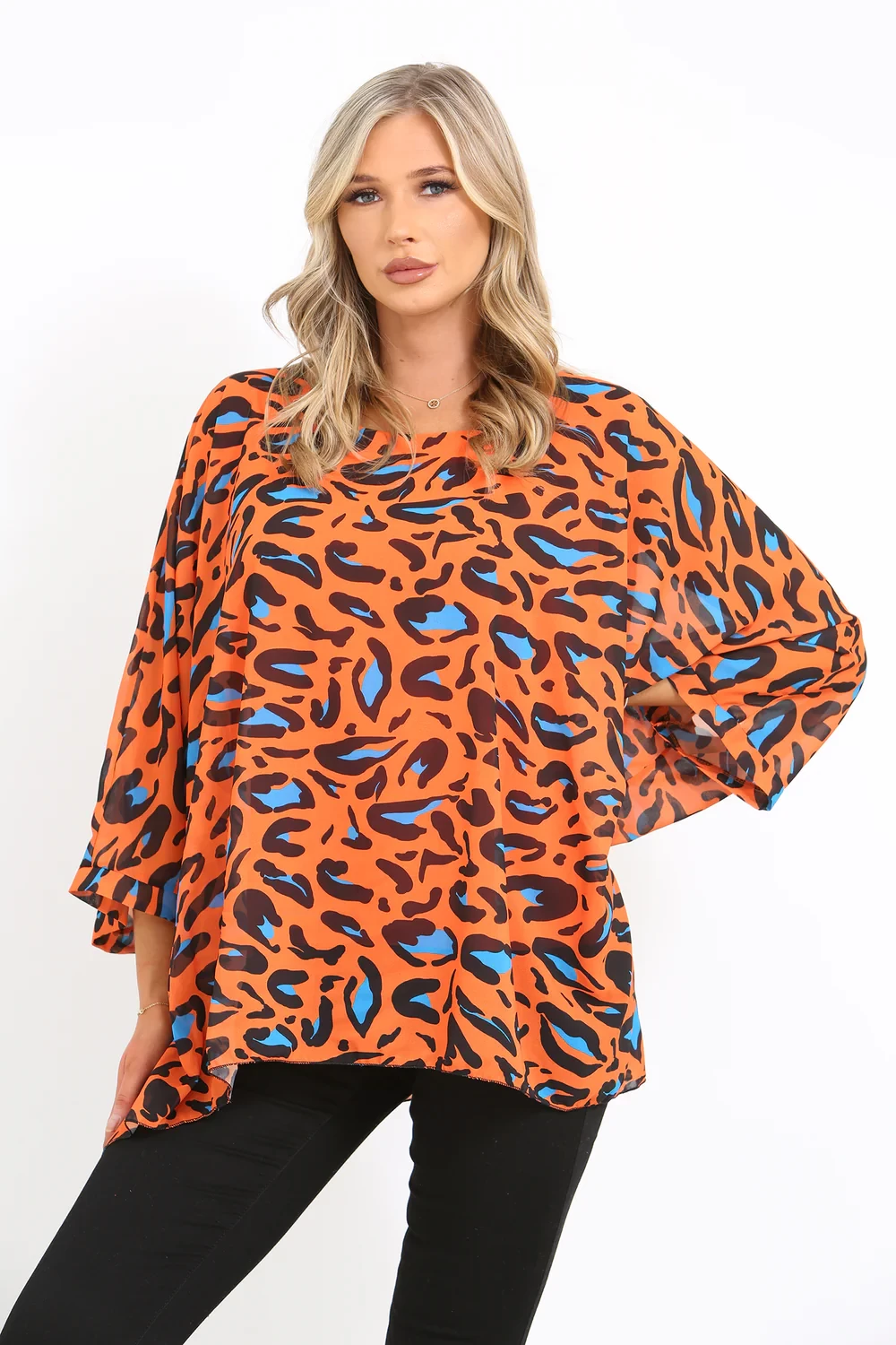 LEOPARD BAT WING BLOUSE
