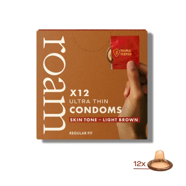 Roam Light Brown Ultra Thin Skin Tone Condoms x12