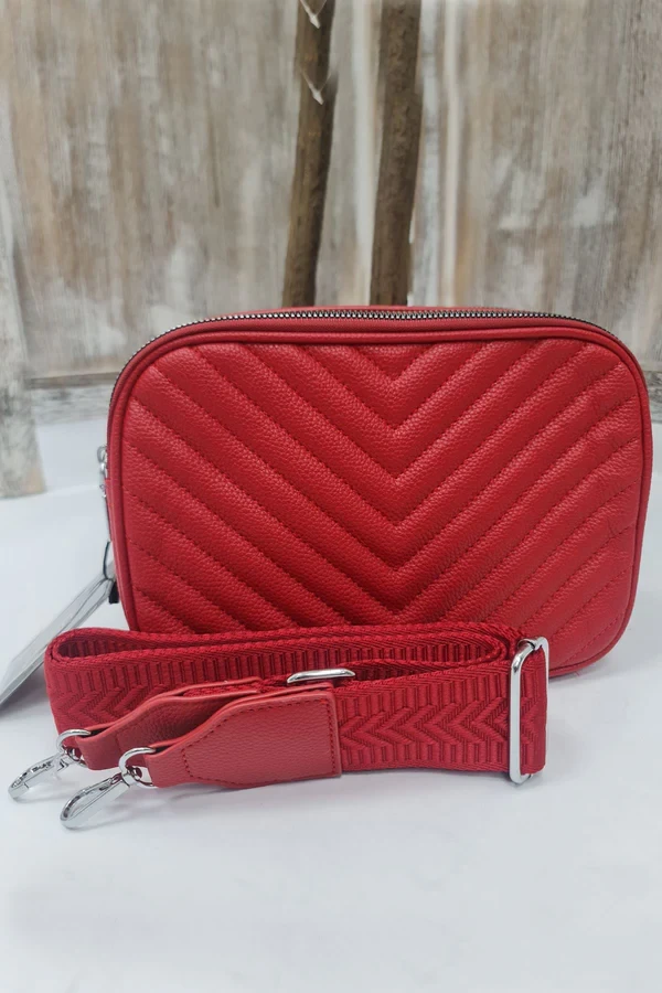 Two Zipper Adjustable Strap Crossbody Bag