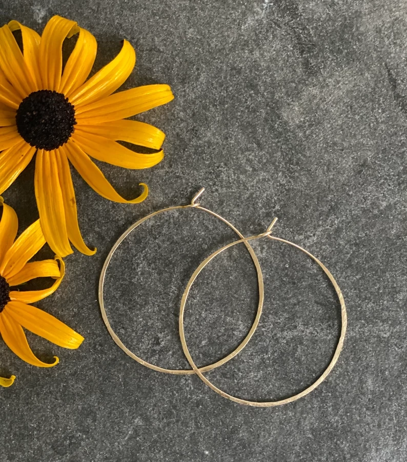 Classic Hammered Hoop Earrings, Thin Hoops, Sterling, Large Hoop Earrings, Gold Hoop Earrings, Silver Hoops, Small Hoop Earrings