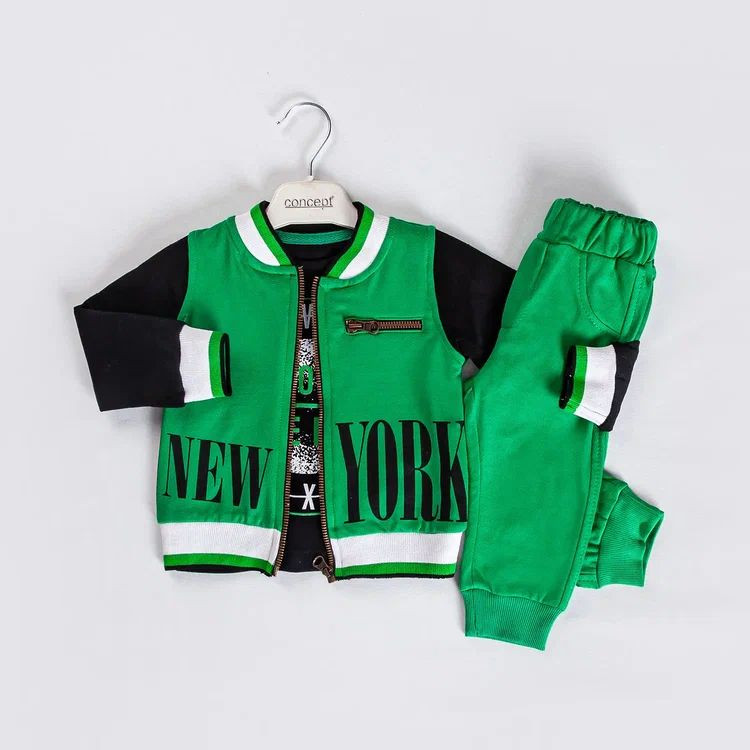 Baby Boys Three Piece “NEW YORK” Zip Tracksuit (6-18M)