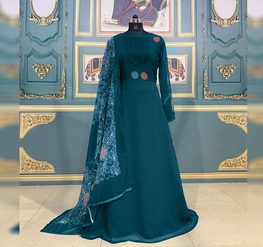 Kajol Green Gown (Full Stitched)