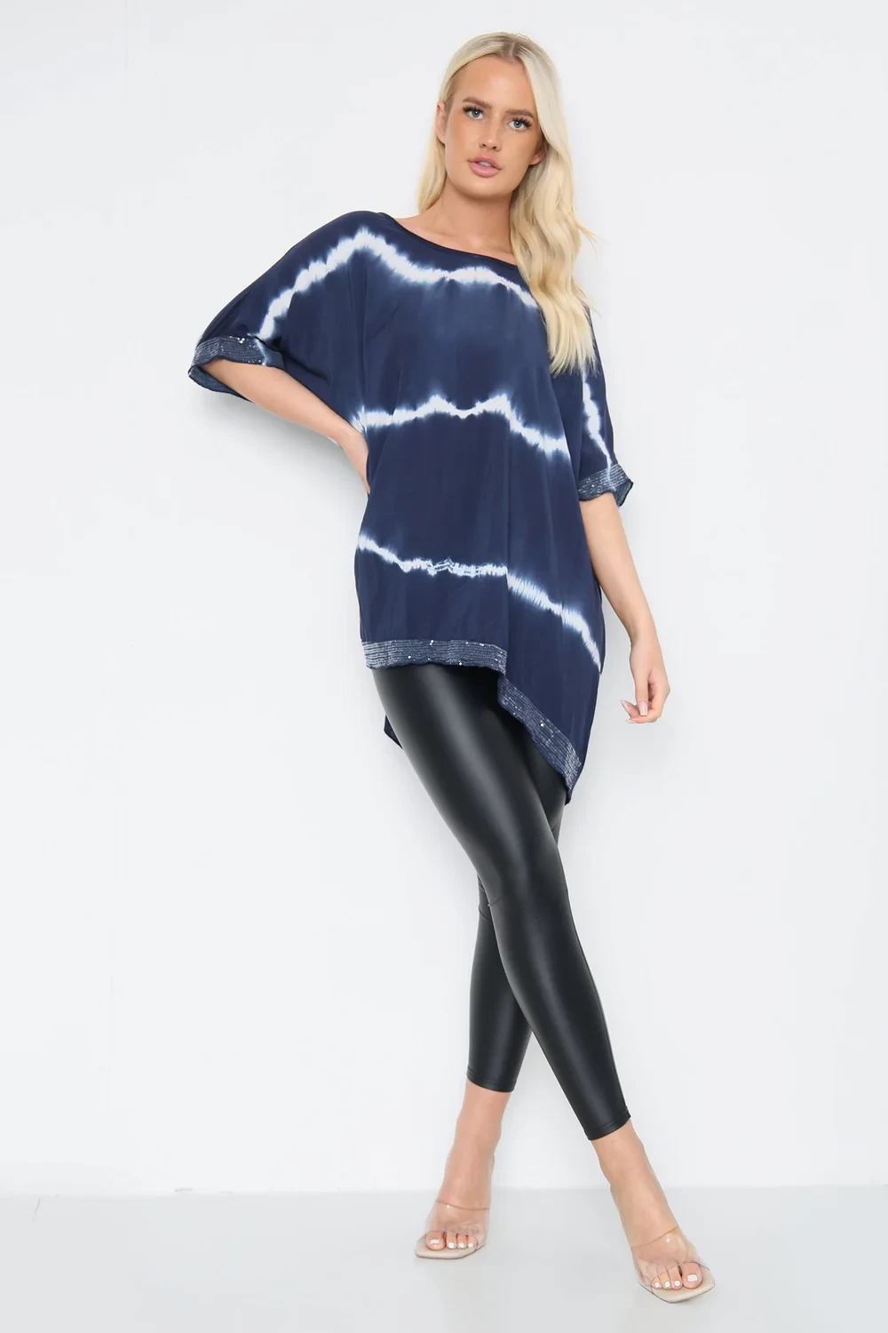 DYED SEQUIN OVERSIZED TOP