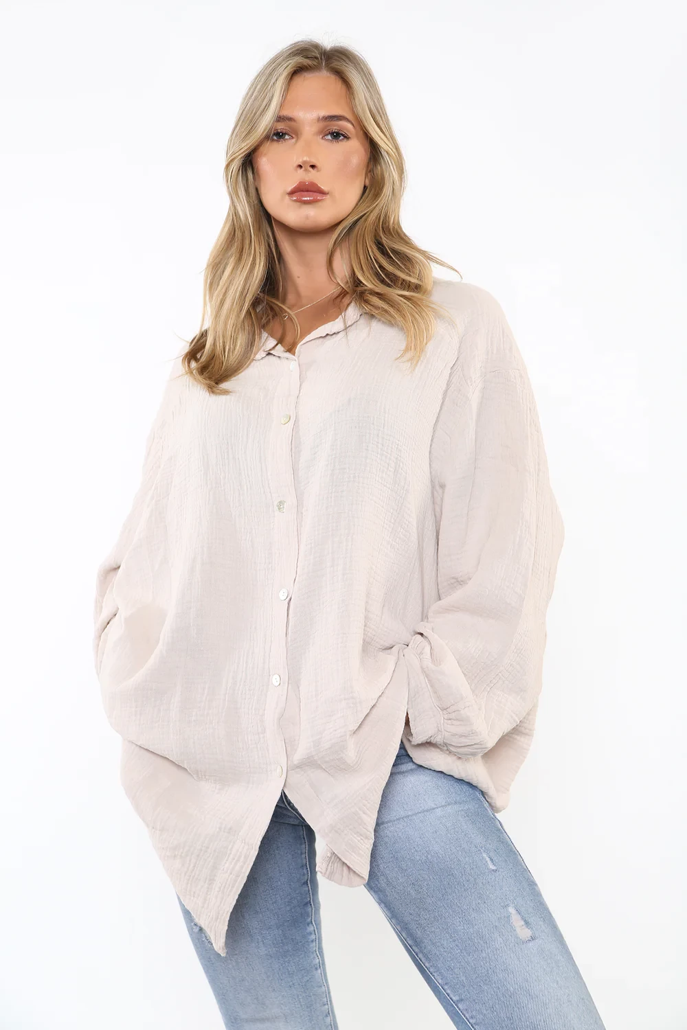 PEACE OVERSIZED COTTON SHIRT