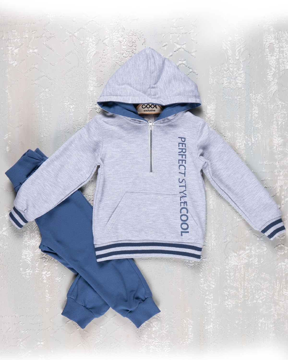 Boys “PERFECT STYLE” Printed Hooded Tracksuit (1-8Y)