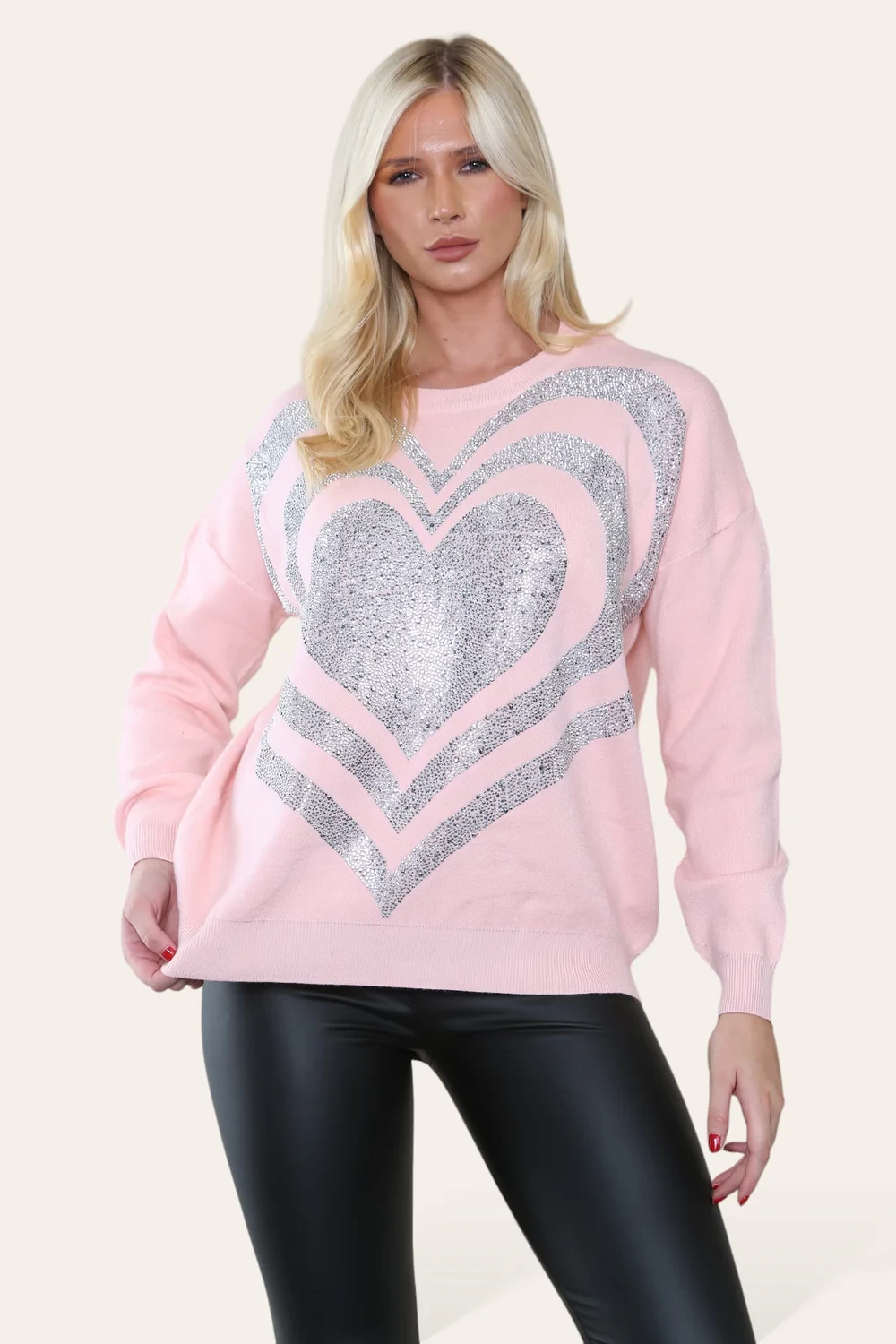 EMBELLISHED HEART JUMPER