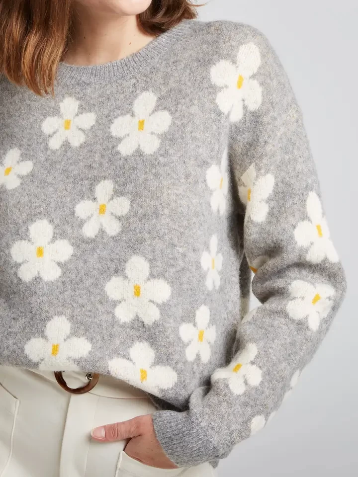 Marguerite - Floral Wool Sweater