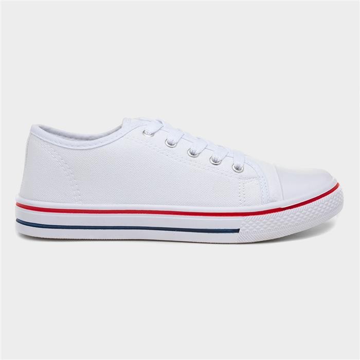 Zone Womens Blue Lace Up Canvas Pump