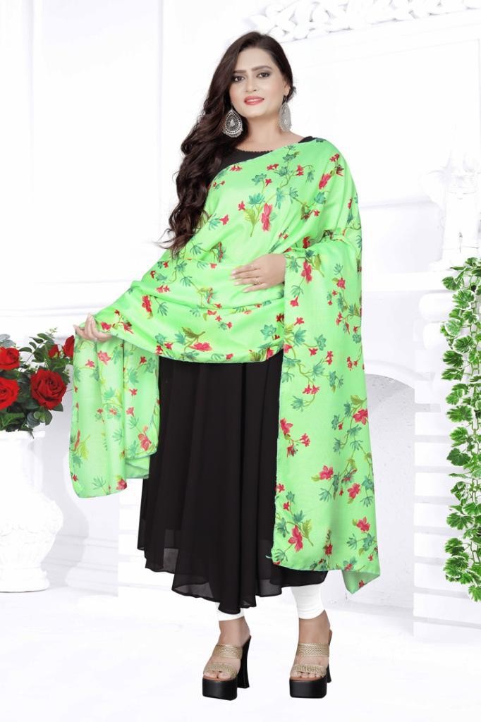New party wear gown with fancy digital print dupatta