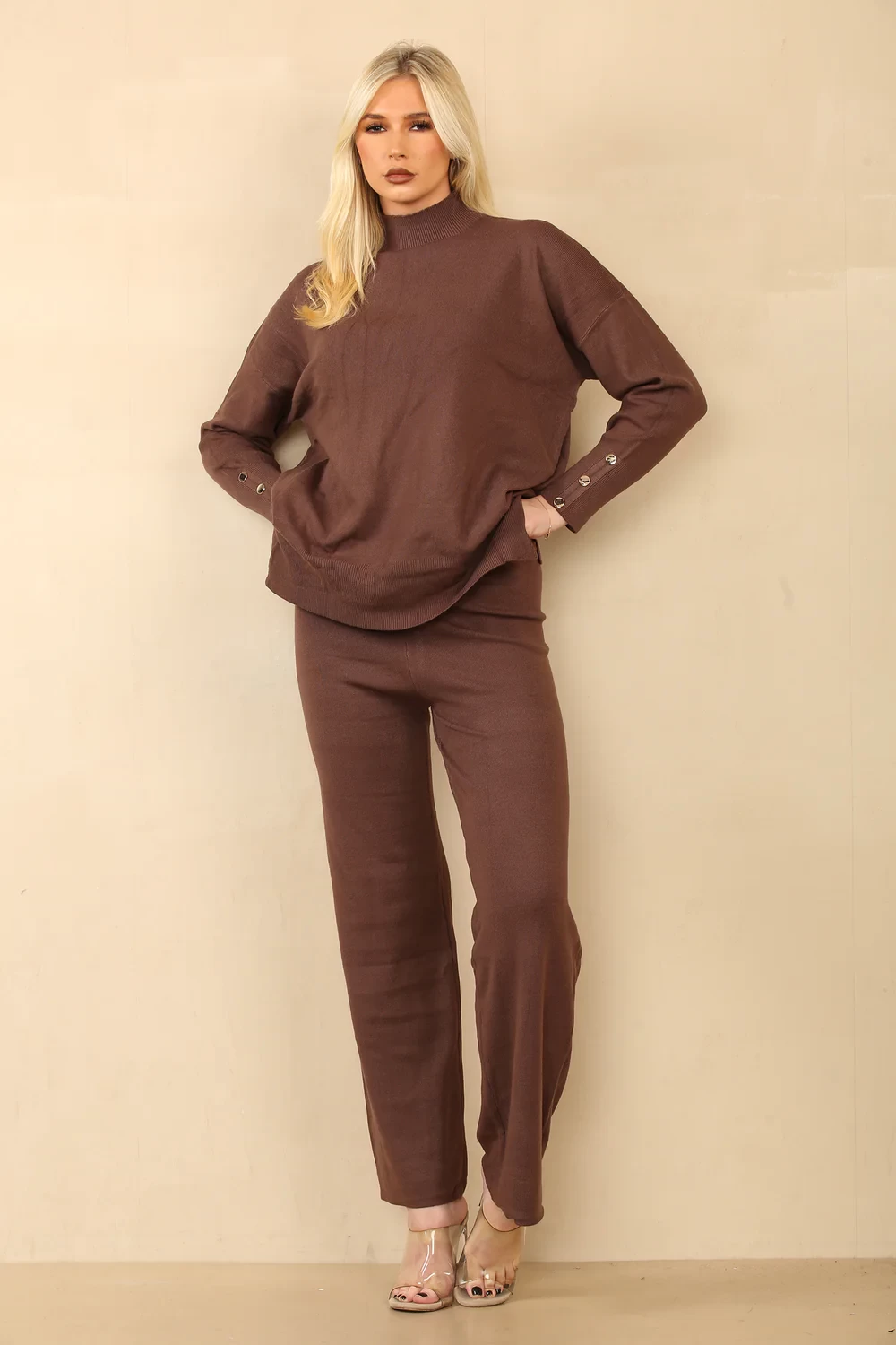 COLE GOLD BUTTON SLEEVE LOUNGEWEAR